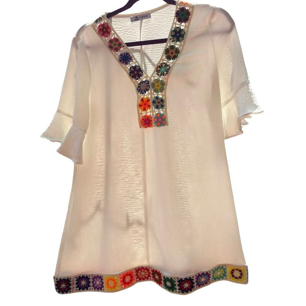 Cupshe Beach Cover Up With Colorful Crotchet Details S Beachy Resort Pool Cruise